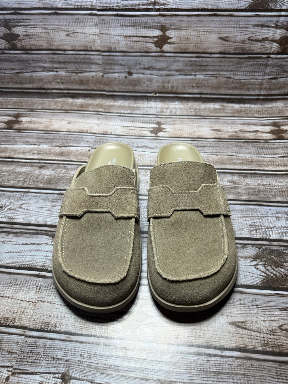 Slip-On Project Cloud Mules in Tan